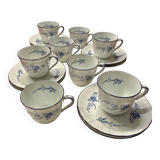 Set of 8 Limoges porcelain coffee cups and saucers, Ber