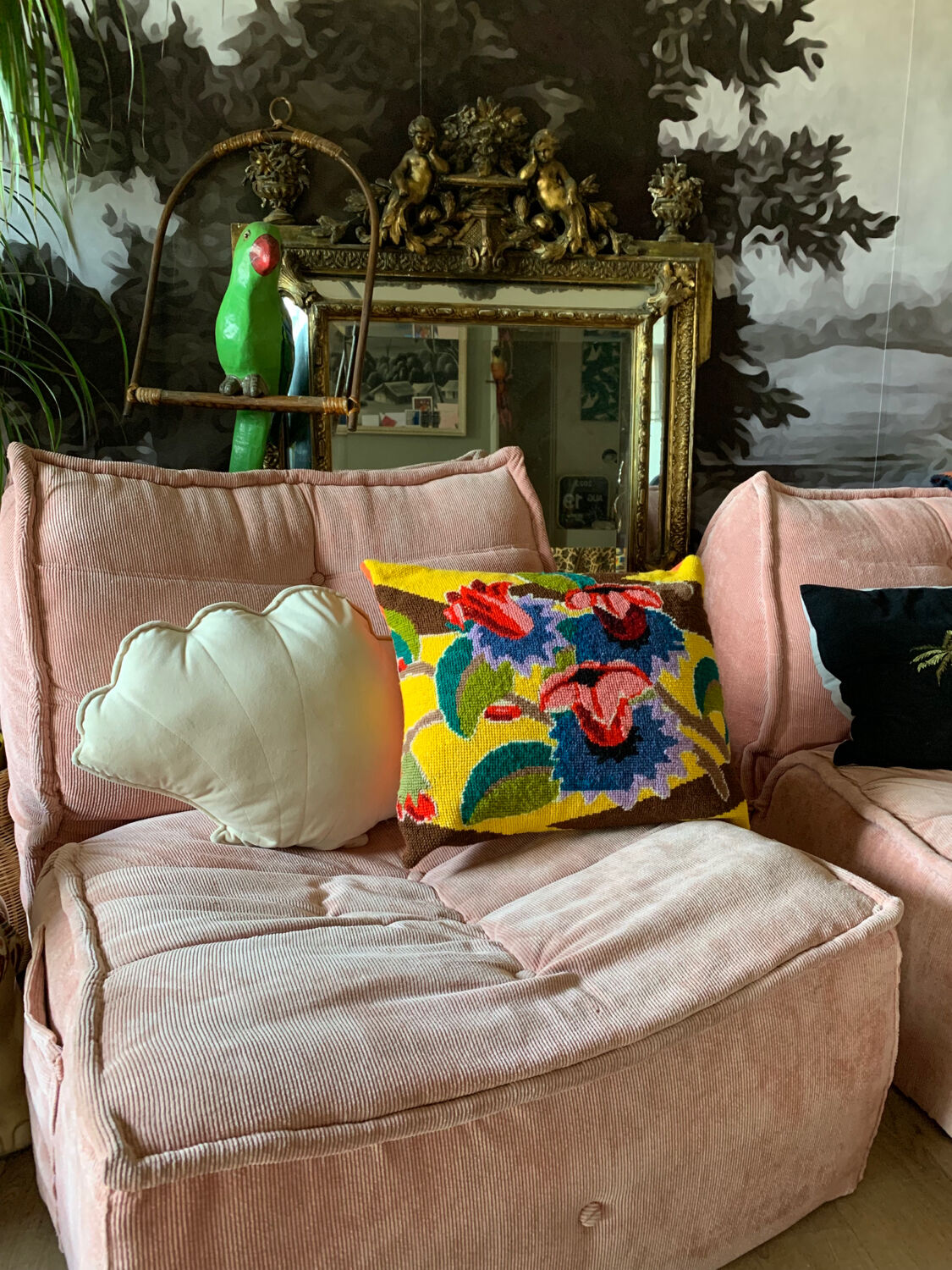 Vintage canvas cushion