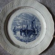 6 assiettes à dessert Moulin des loups Amage décor Delf