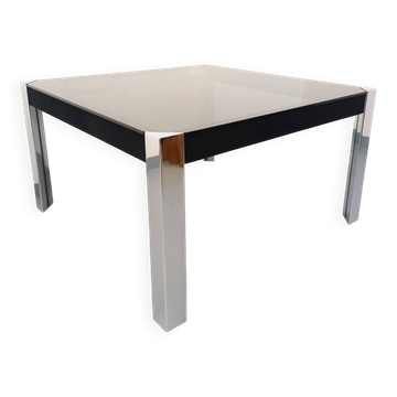 Vintage Italian square dining table by Faleschini for Mariani glass