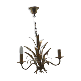 Chandelier epis de ble metal dore 3 lights
