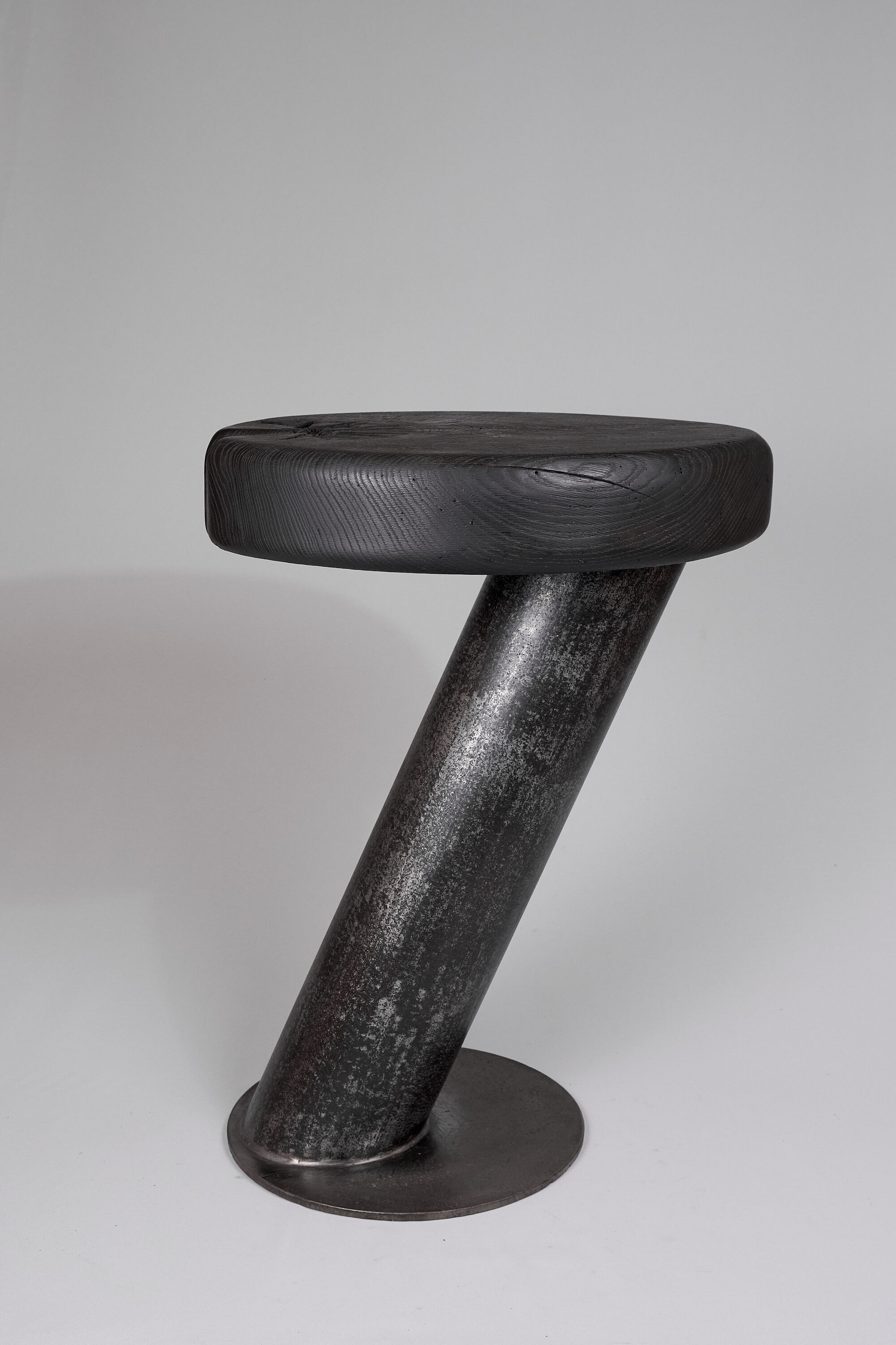 Solid wood sculptural side table, original contemporary design, logniture