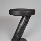 Solid wood sculptural side table, original contemporary design, logniture