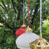 Trio of vintage pendant lights