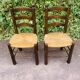 Paire de chaises bois et paillage