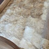 Vintage mother-of-pearl and rattan tray