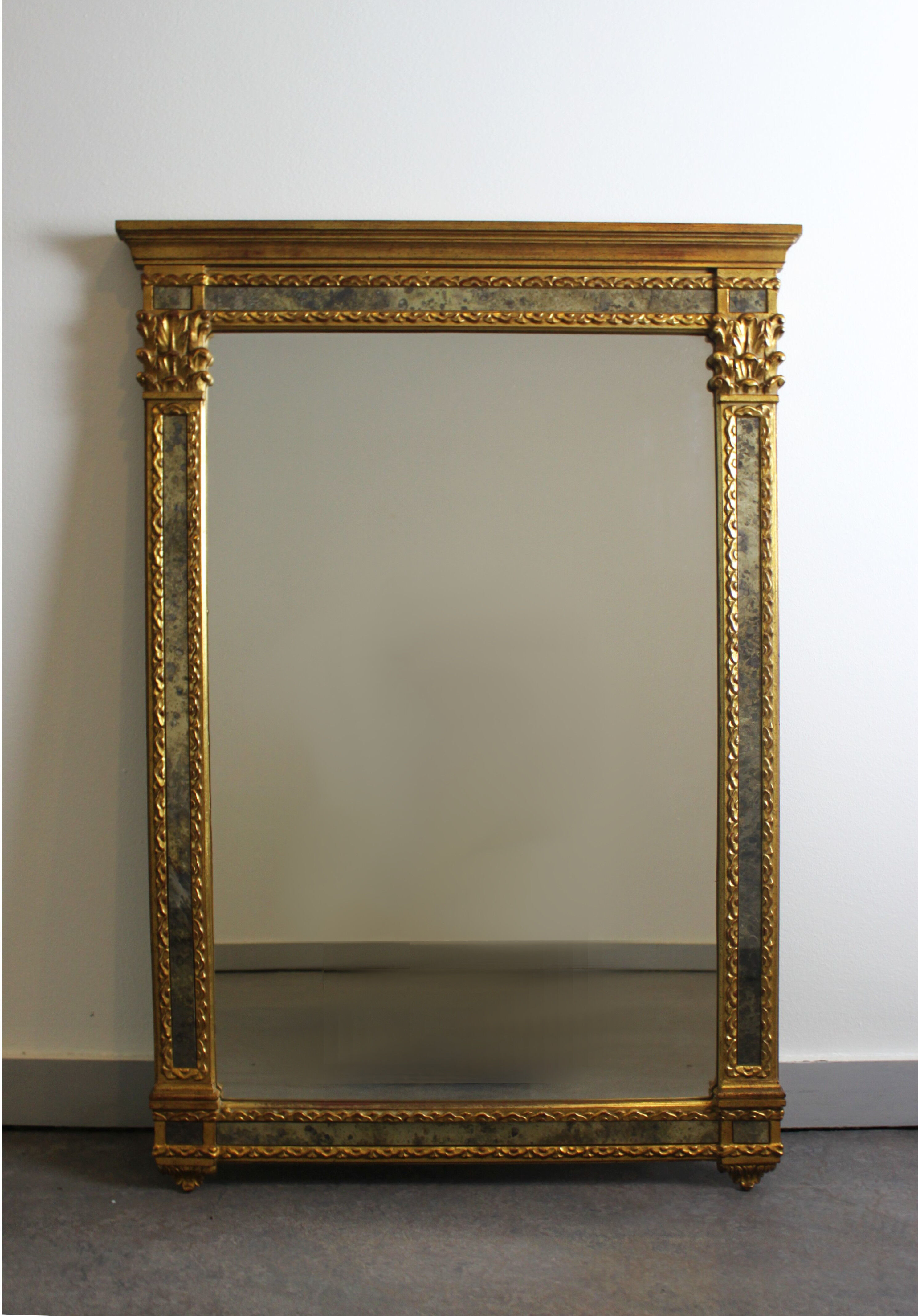 Mirror with parecloses, Regency style.