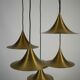 Fog & Morup, Midcentury Brass Pendant with Five Pendant Drops. Danmark 1960