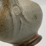 Vintage stoneware pitcher, iridescent two-tone enamel - 1960s-1970s