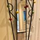 60s wall dressing room door, with colorful balls