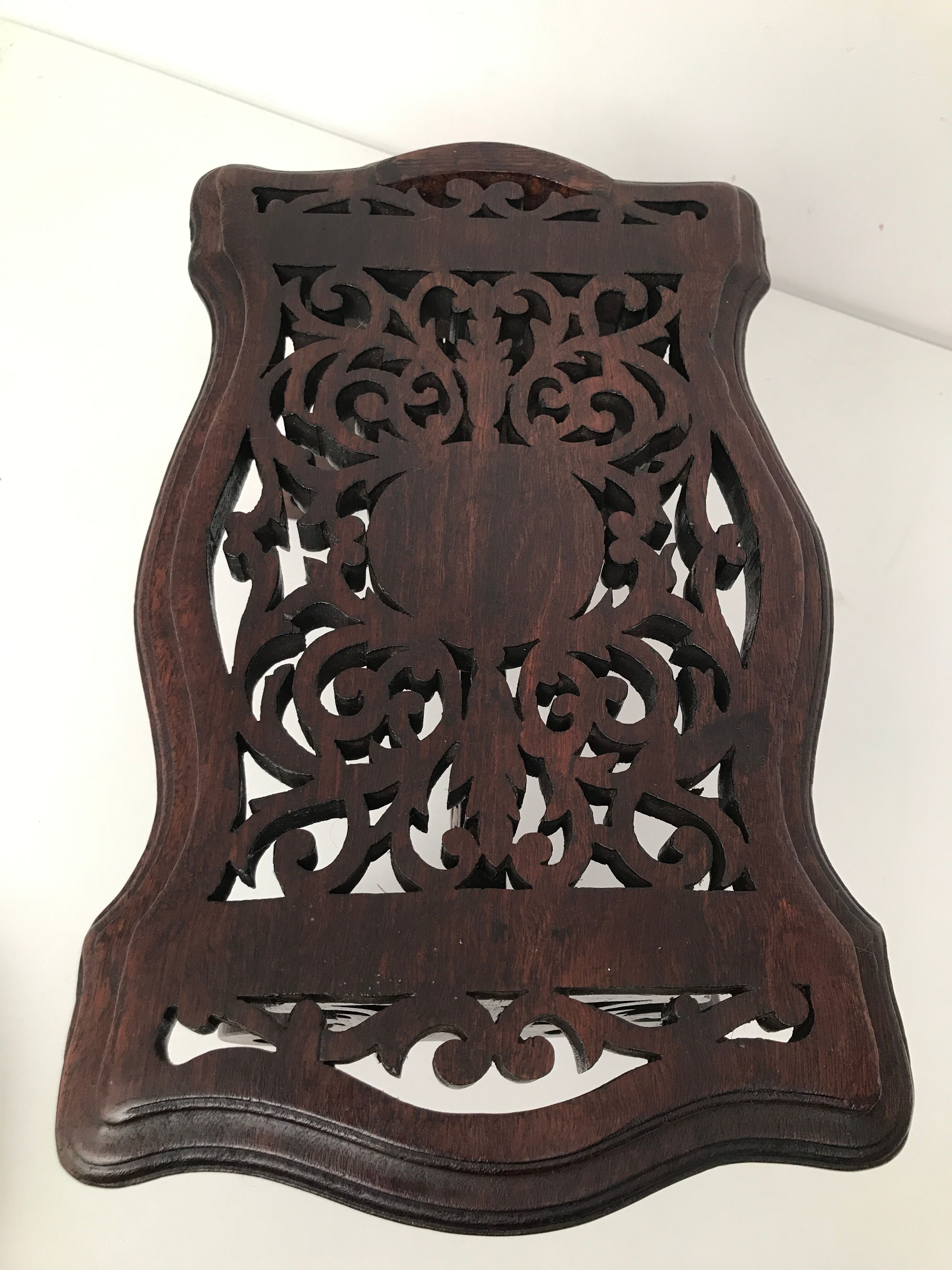 Vintage carved wooden footrest