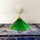 Applique murale vintage en opaline verte