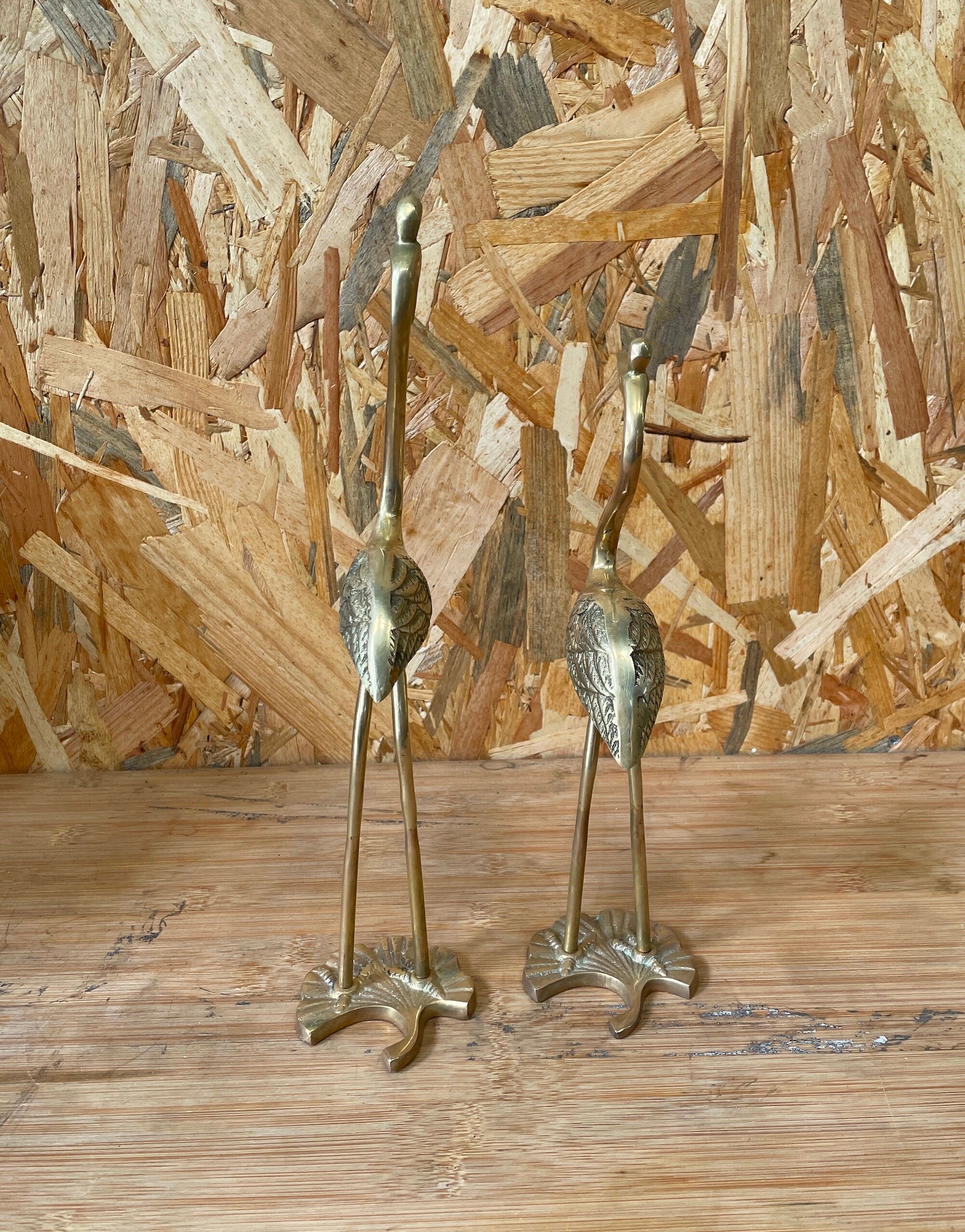 Couple de hérons en laiton