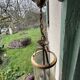 Pair of glass and brass chandeliers