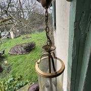 Paire de lustre en verre et laiton