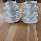 6 cups and saucers in Bavaria porcelain.