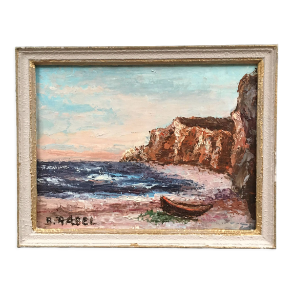Tableau paysage mer et falaises