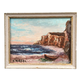 Tableau paysage mer et falaises