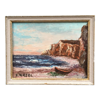 Sea and cliffs landscape painting