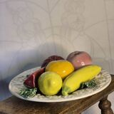 Assiette en barbotine fruits