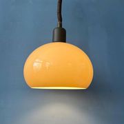 Suspension vintage en verre acrylique champignon beige