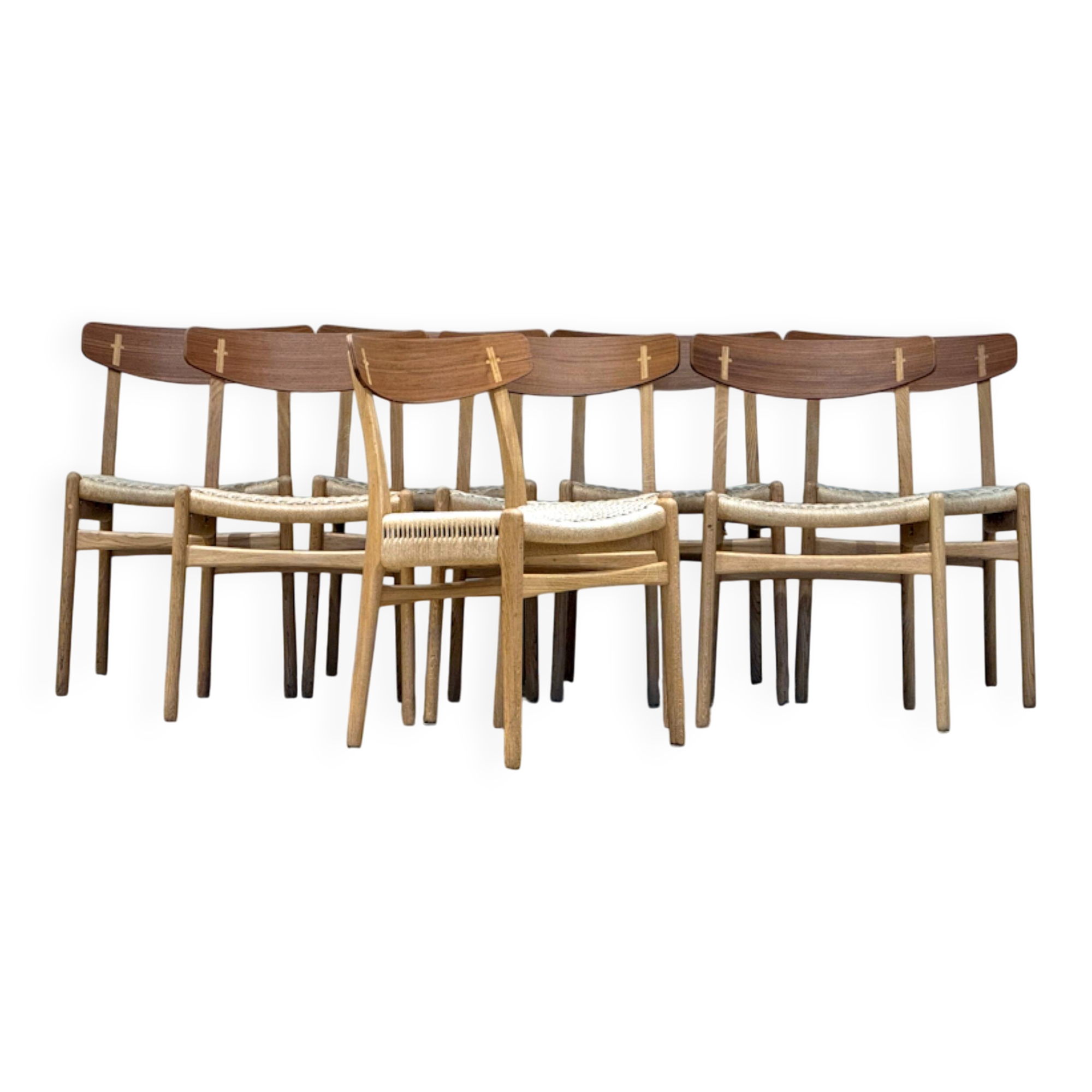 CH23 Dining Chairs by Hans J. Wegner for Carl Hansen & Søn, 1950s, Set of 8