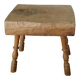 Stool, brutalist side table in solid oak.