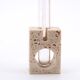 Travertine soliflore vase with glass tube, 1970s