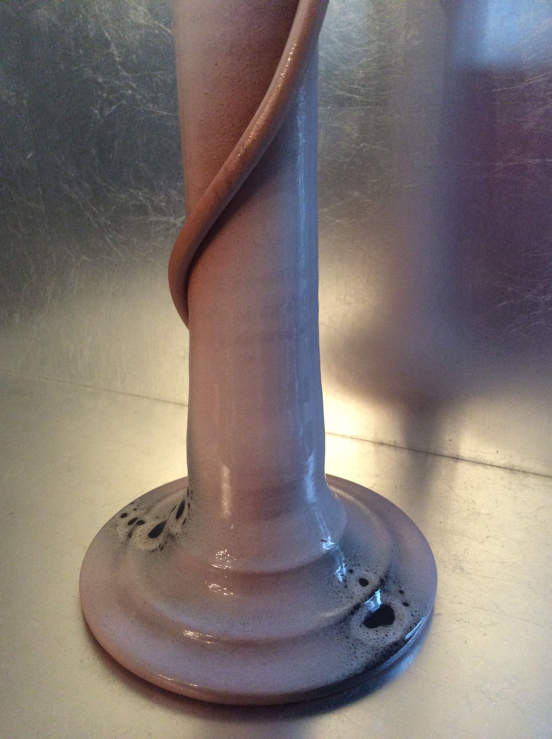 Vintage terracotta vase glazed from the 70s
