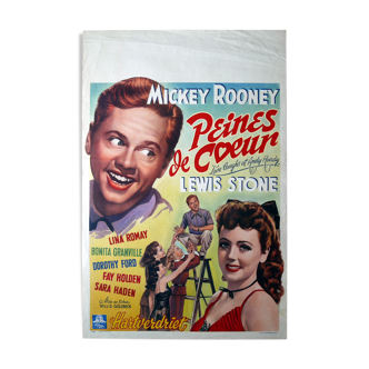 Original movie poster "Heart Penalties" Mickey Rooney 1946