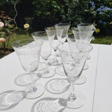 Set of 9 glasses crystal walk 1930s