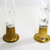 Pair of golden & plexi candle holders
