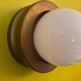 Opaline ball lamp with gold base from the 70s