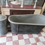 old bathtub with its stove