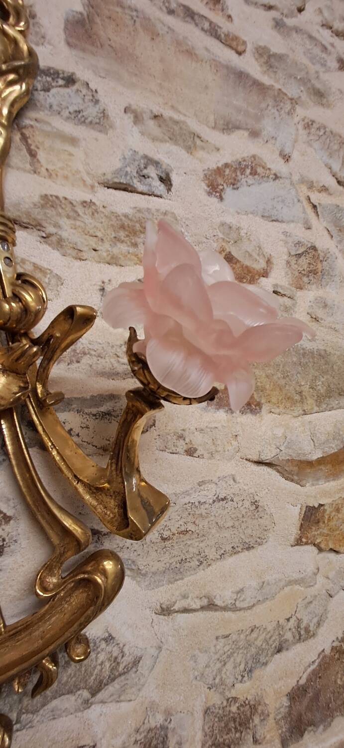 Pair of solid brass wall lights 81 x 49