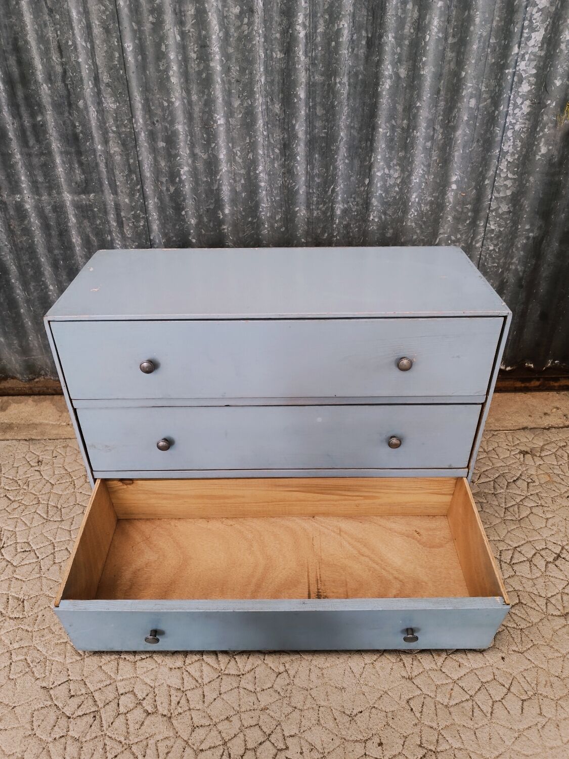 Small vintage blue chest of drawers