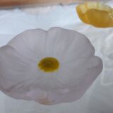 Pair of crystal flower bowls, Daum