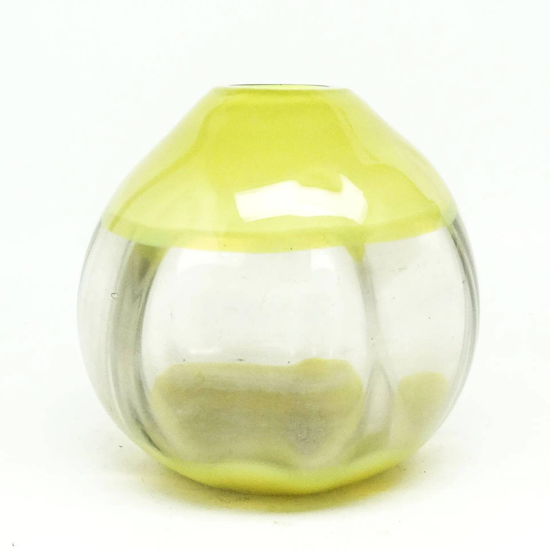 Optical vase, pressed glass, design by J. Drost, HSG Ząbkowice, Poland, 1970s
