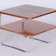 Bauhaus Side Table in Caucasian Walnut and Chrome-Plated Steel, 1930s