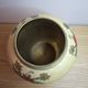 Vintage enamelled brass round vase with handmade floral decoration.
