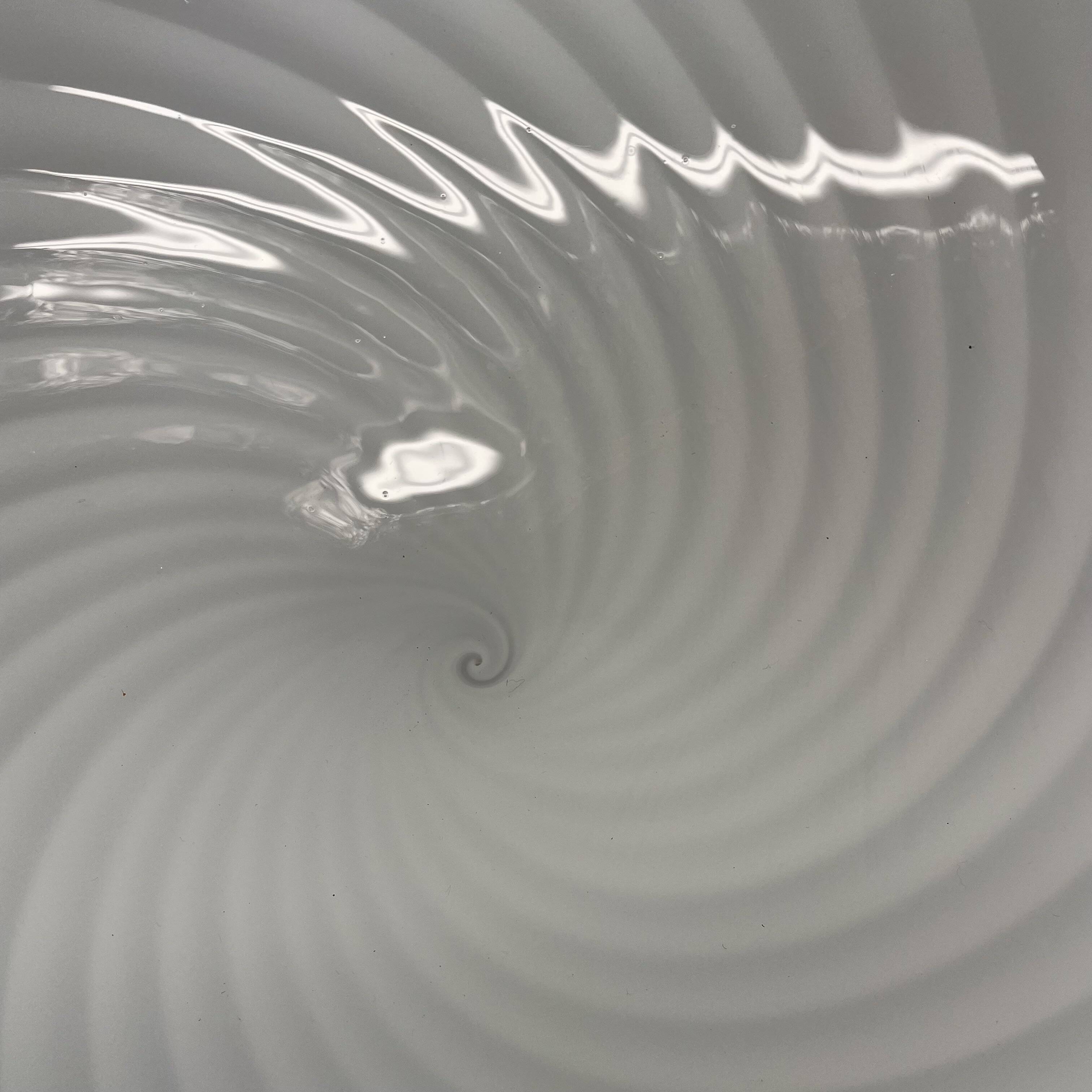 Large 38cm "swirl" murano glass ceiling wall light by vetri murano, italy, 1970s