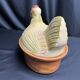 Tableware, polychrome earthenware terrine chicken, 20th century