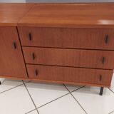 Commode Teck vintage 1970