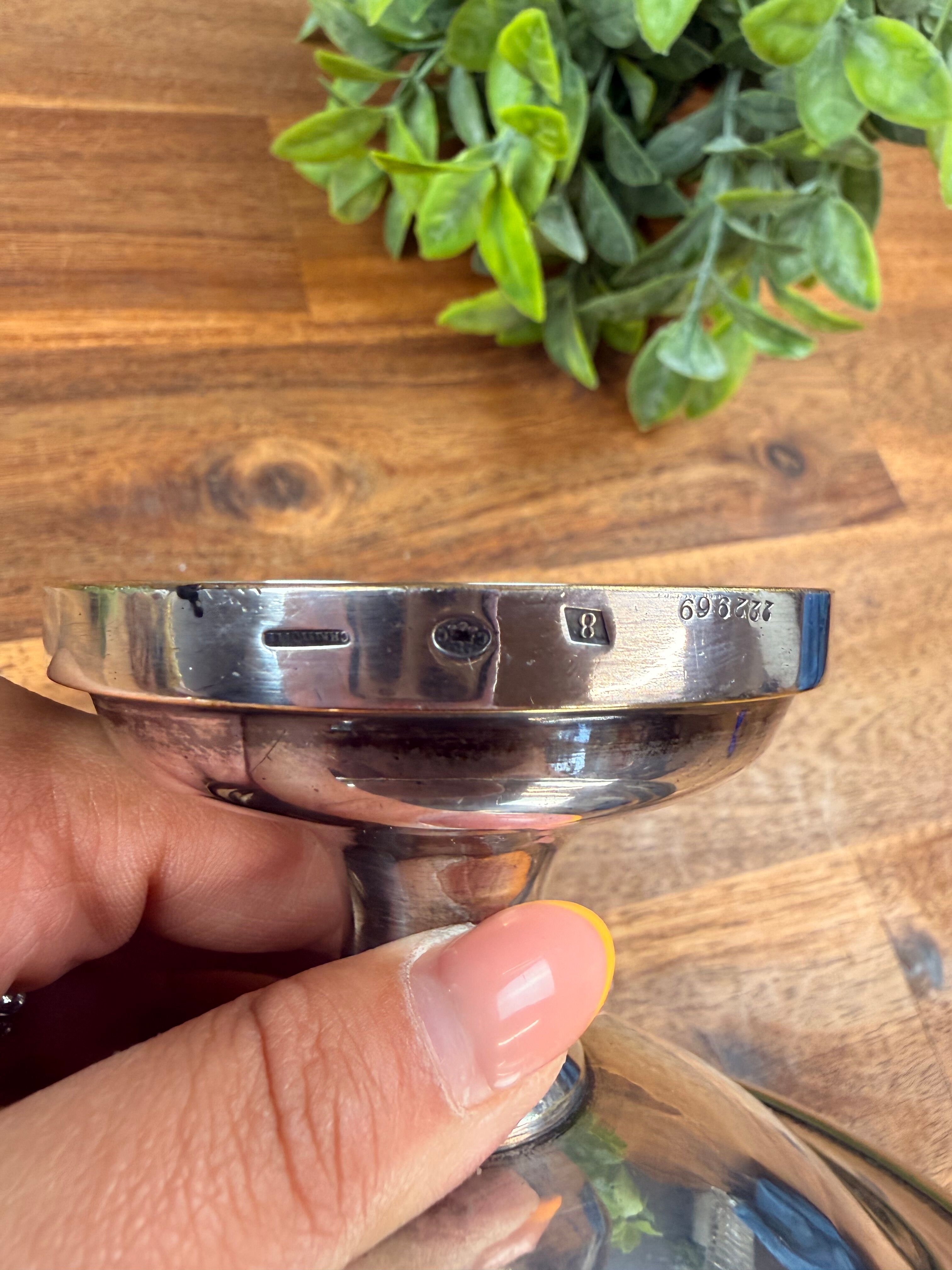 Small Christofle Silver-Plated Metal Tray on Stand