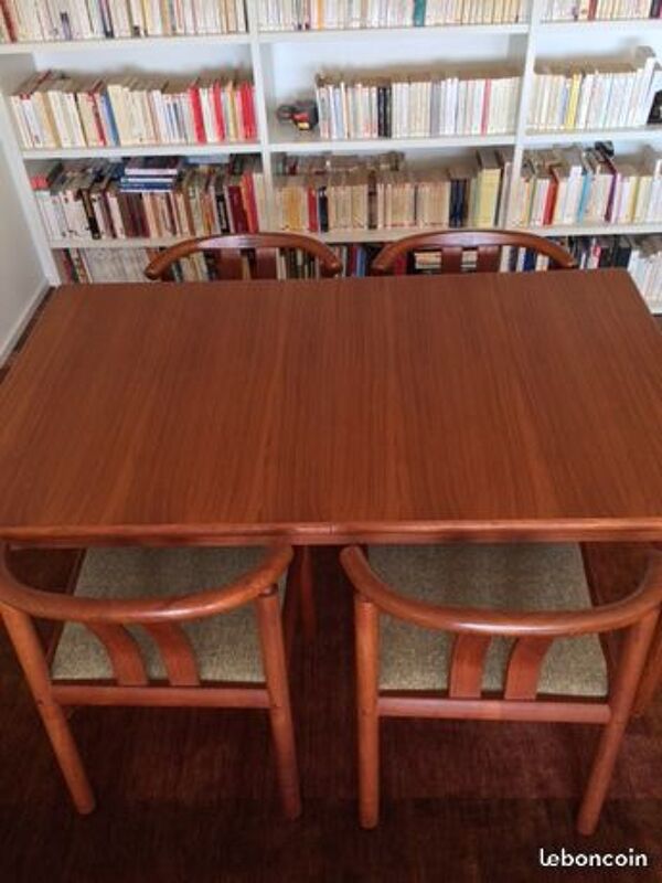 table danoise 60's et 6 fauteuils de table
