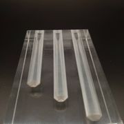 Duo Vase Bloc Résine Lucite Triple Cheminée Plexiglas Design Postmoderne