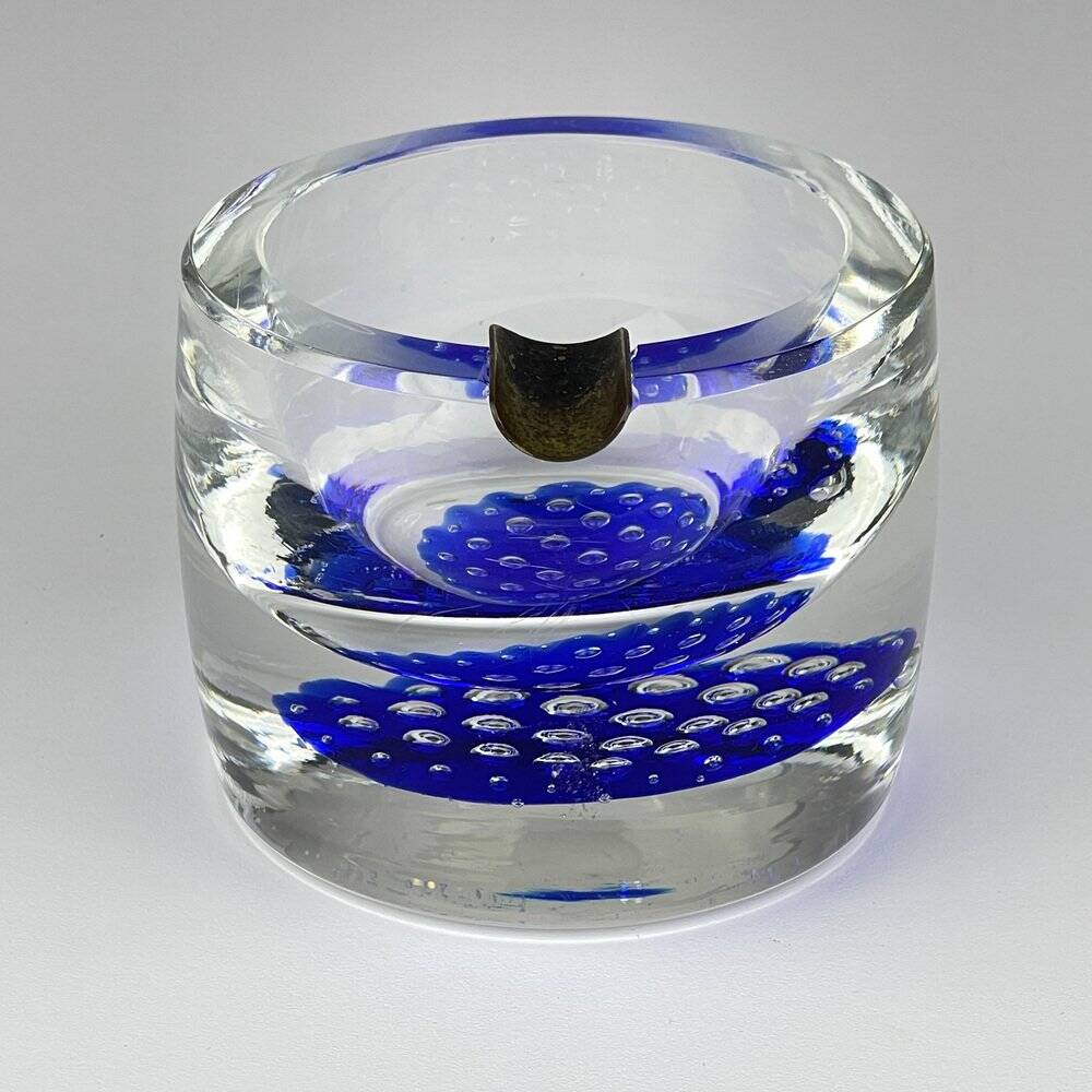 Blue Murano glass ashtray, Italy, 1970s