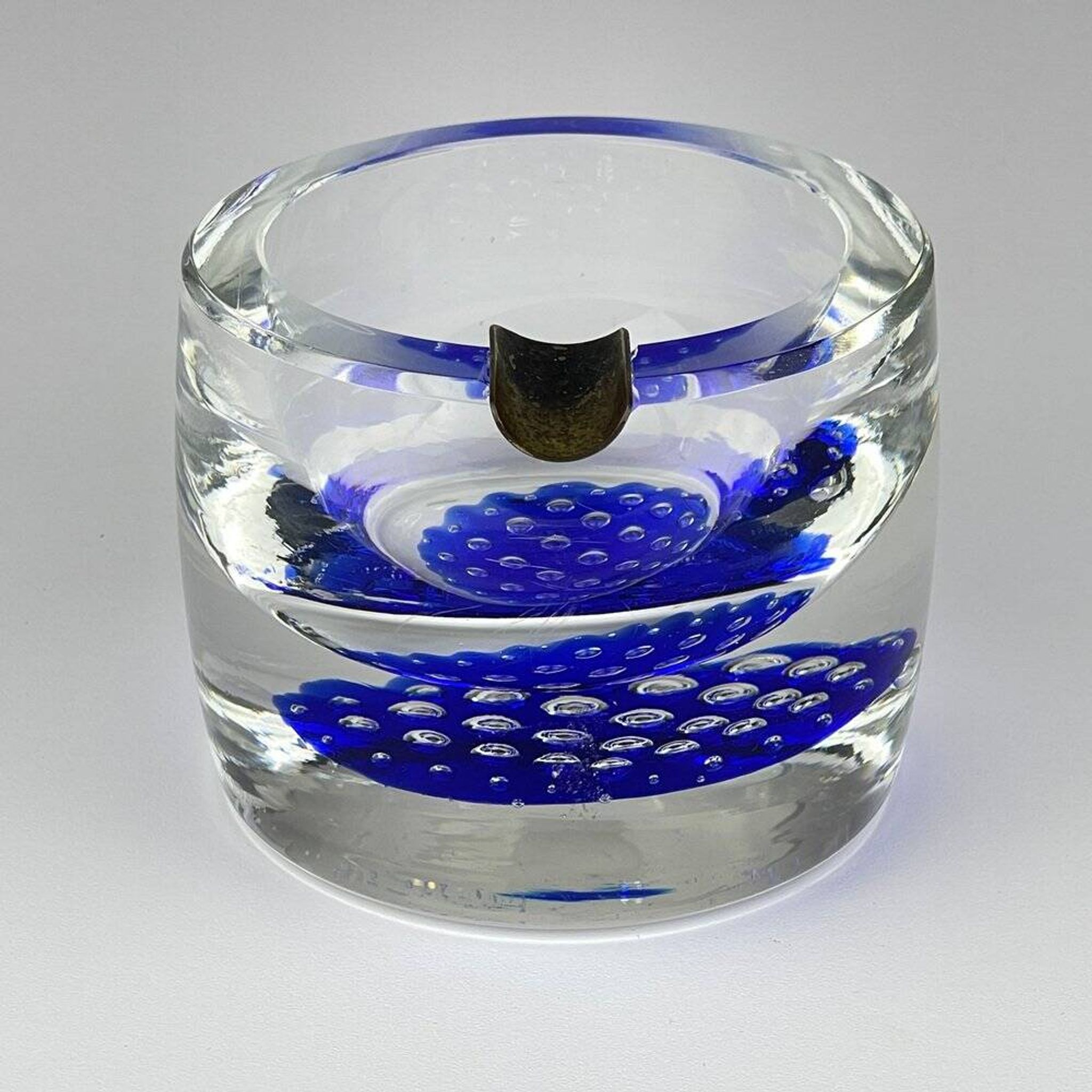 Blue Murano glass ashtray, Italy, 1970s