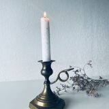 Candle holder with bronze handle