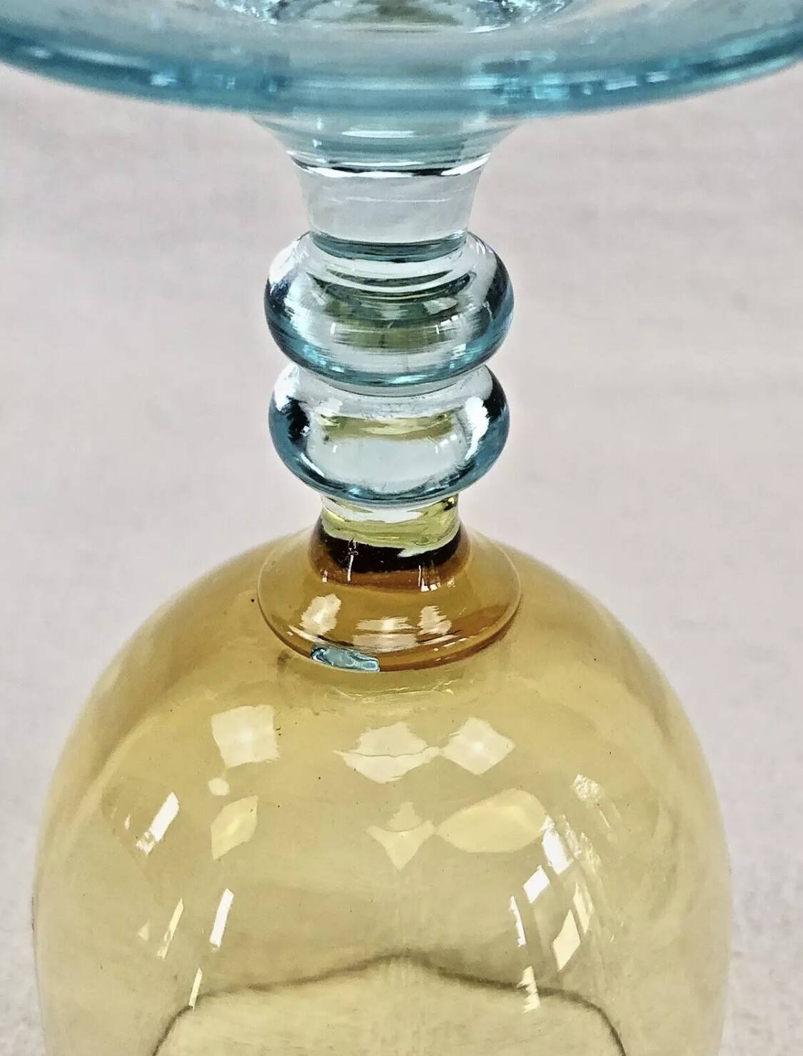 6 old two-tone George Sand wine glasses